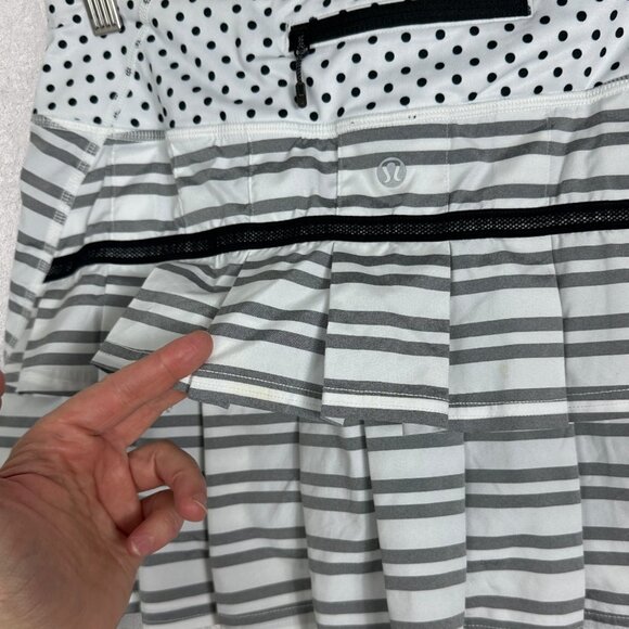 Lululemon Run Pace Setter Skirt Size 6 Pickleball Tennis Skort Dot Printed Run - Picture 11 of 16